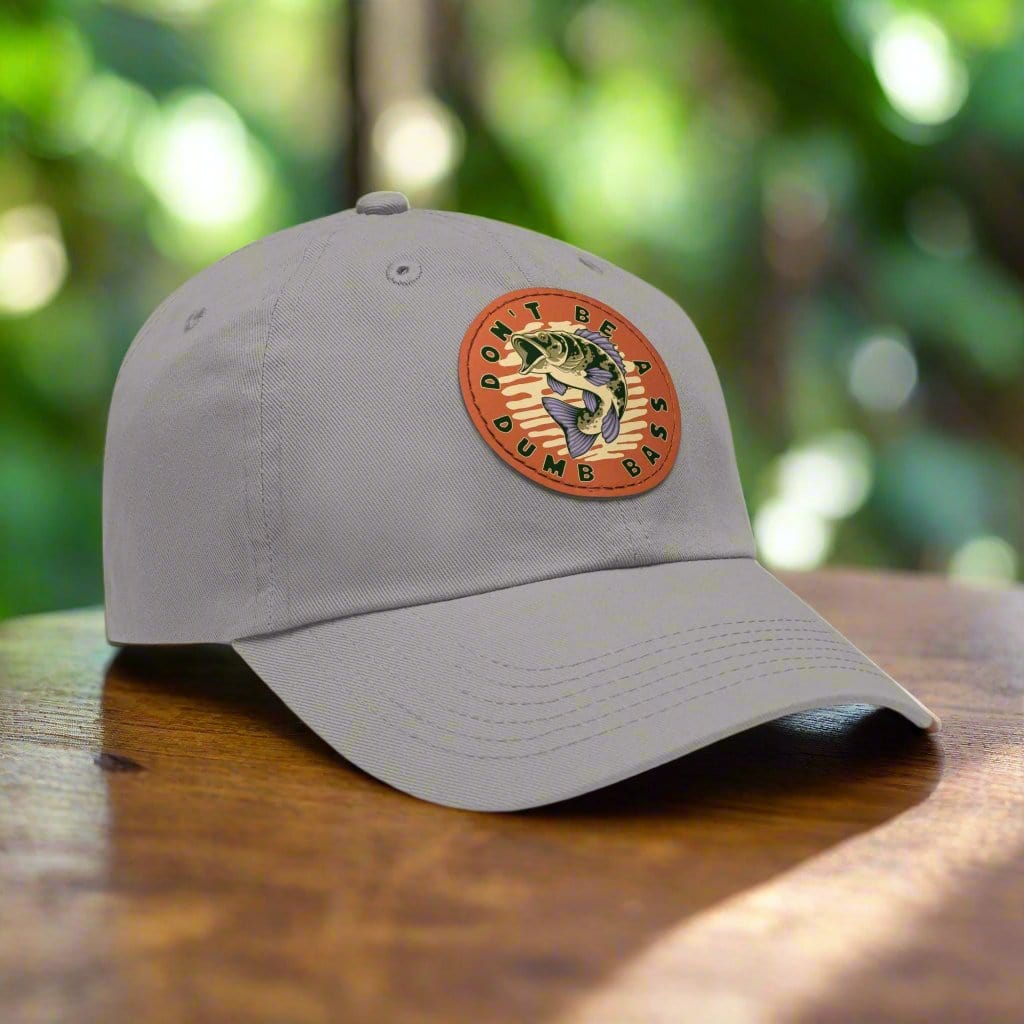 fish-room llc Hats Grey / Light Brown patch / Circle / One size Don't be a Dumb Bass Dad Hat