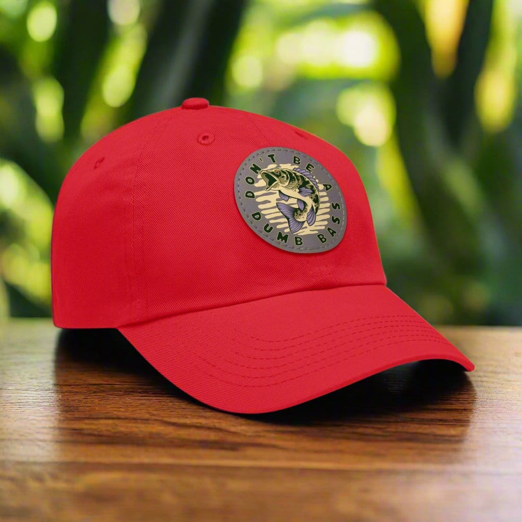 fish-room llc Hats Red / Grey patch / Circle / One size Don't be a Dumb Bass Dad Hat