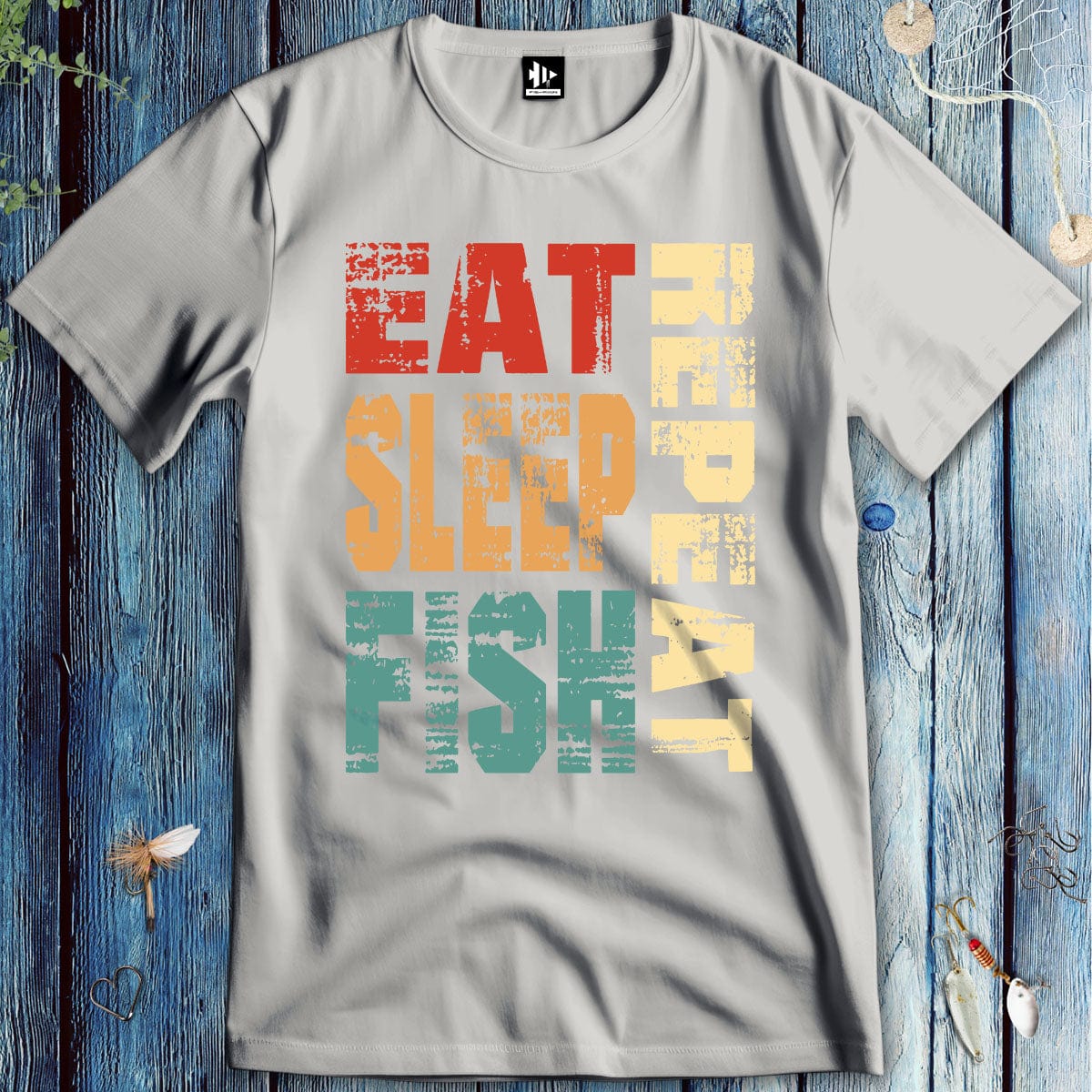 fish-room llc T-Shirt Ice Grey / S Eat Sleep Fish Repeat  T-Shirt