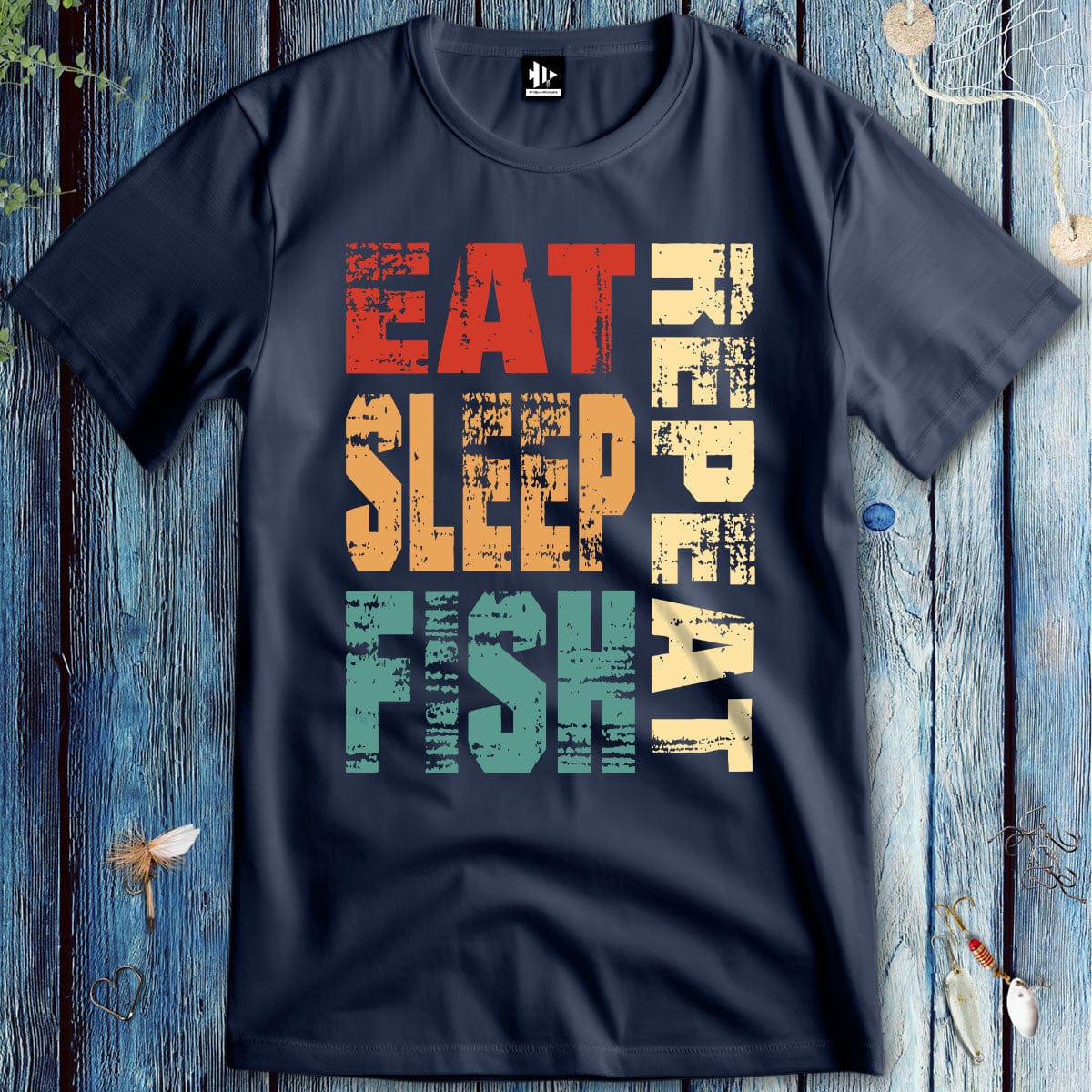 fish-room llc T-Shirt Navy / S Eat Sleep Fish Repeat  T-Shirt