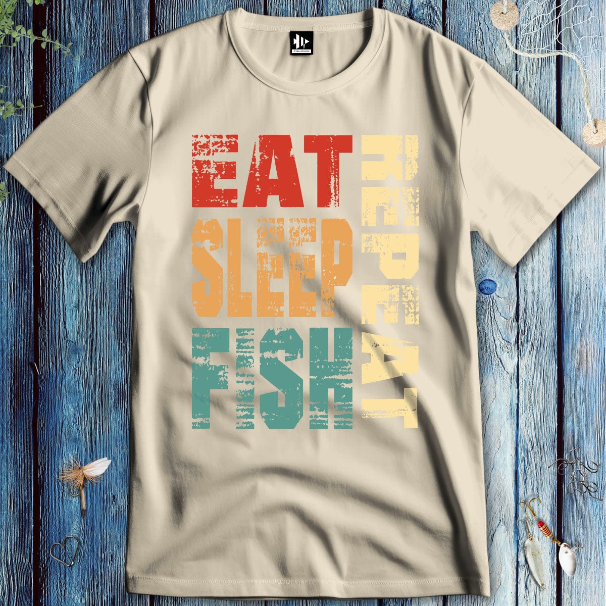 fish-room llc T-Shirt Sand / S Eat Sleep Fish Repeat  T-Shirt