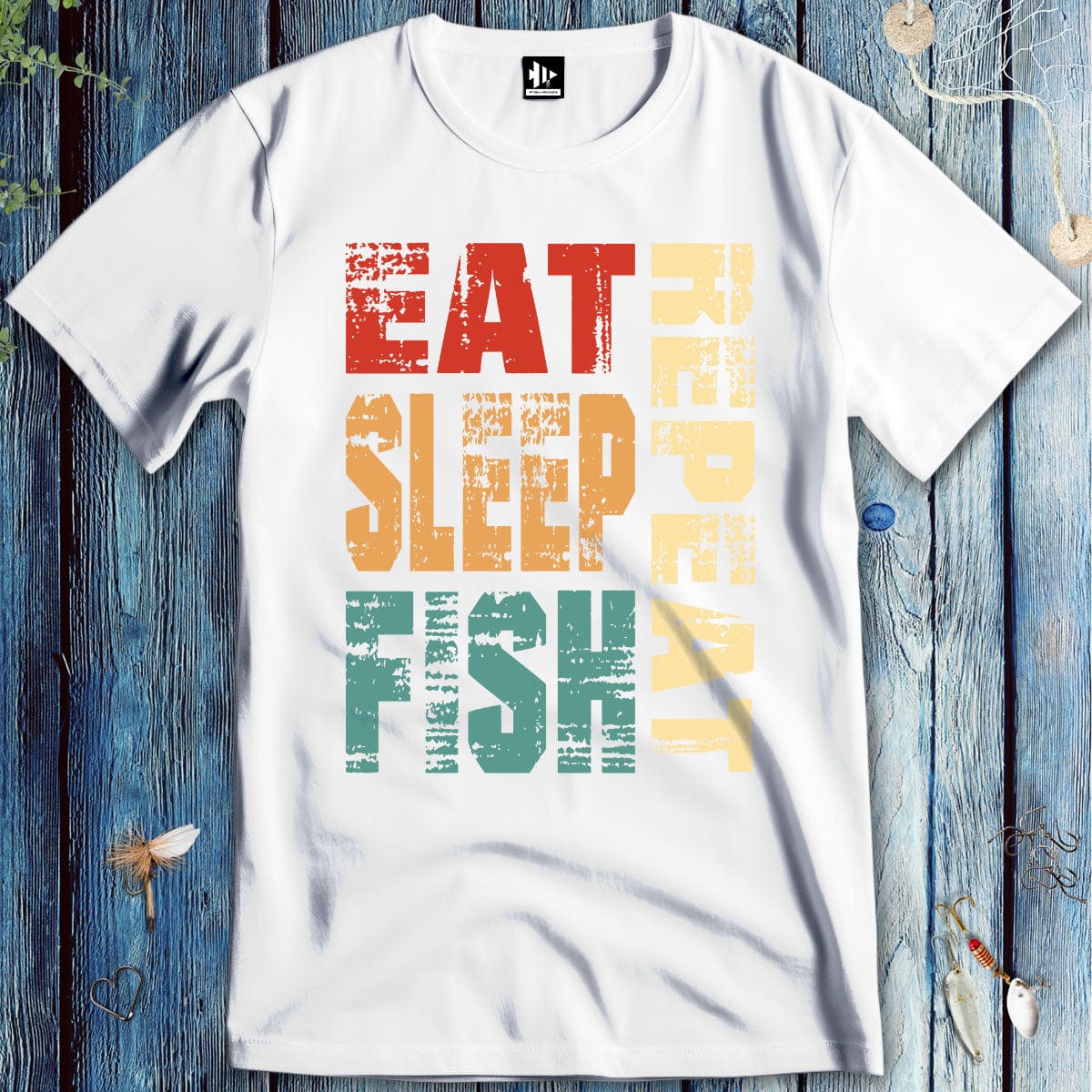 fish-room llc T-Shirt White / S Eat Sleep Fish Repeat  T-Shirt