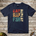 Navy, Eat Sleep Fish Repeat Tee for Kids – fish-room