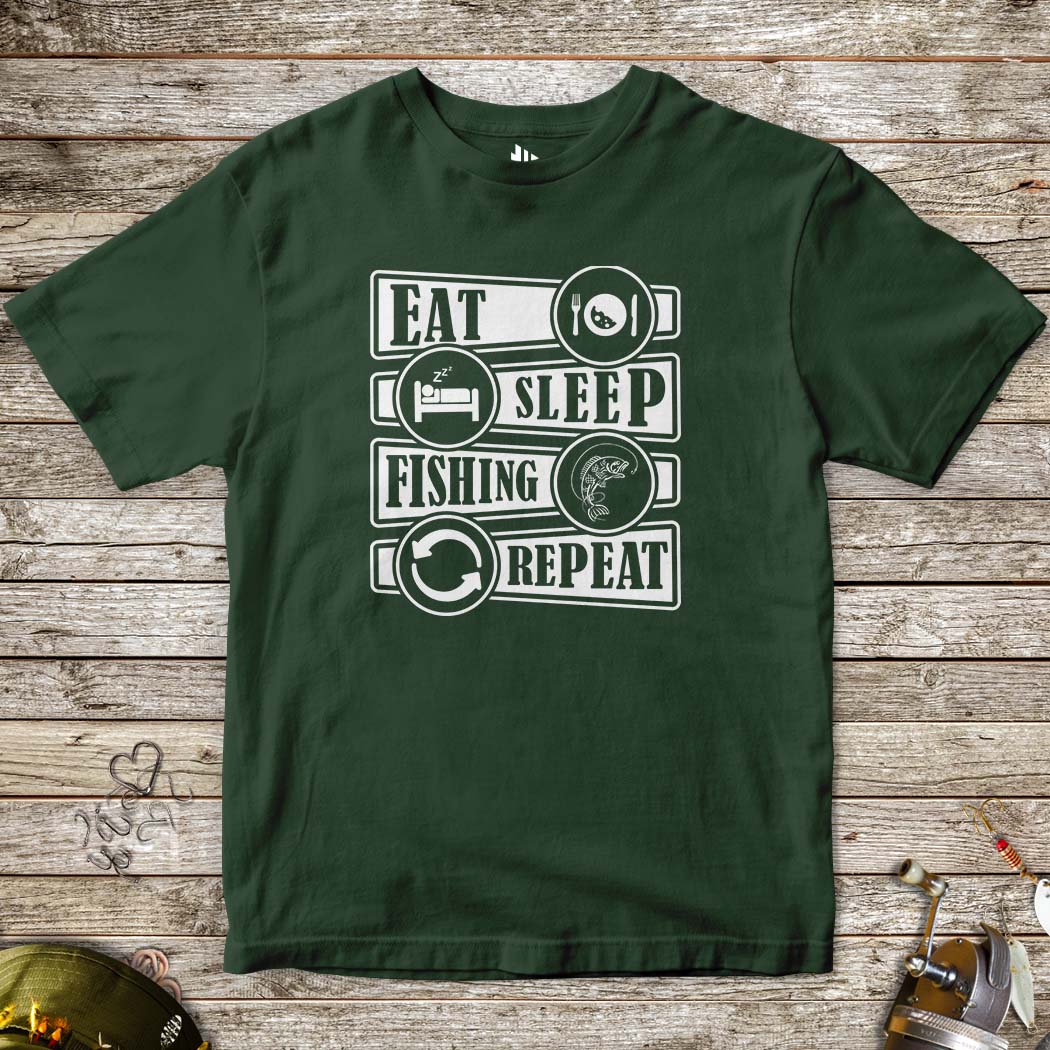 Eat Sleep Fishing Repeat Tee for Kids - FISH - ROOM LLC