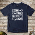 Navy, Eat Sleep Fishing Repeat Tee for Kids – fish-room