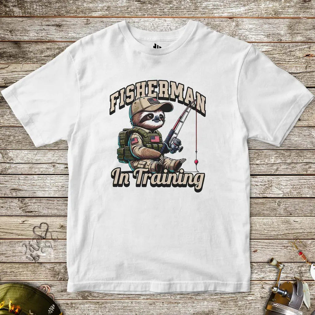 White, Fisherman in Training Tee for Kids – fish-room