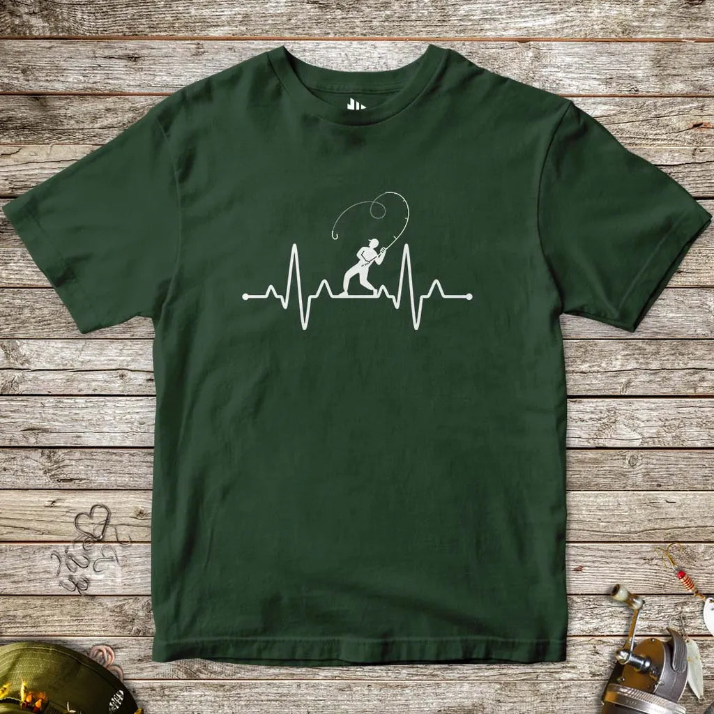 Fisherman's Heart Line Tee for Kids Forest Green Kids T-Shirt