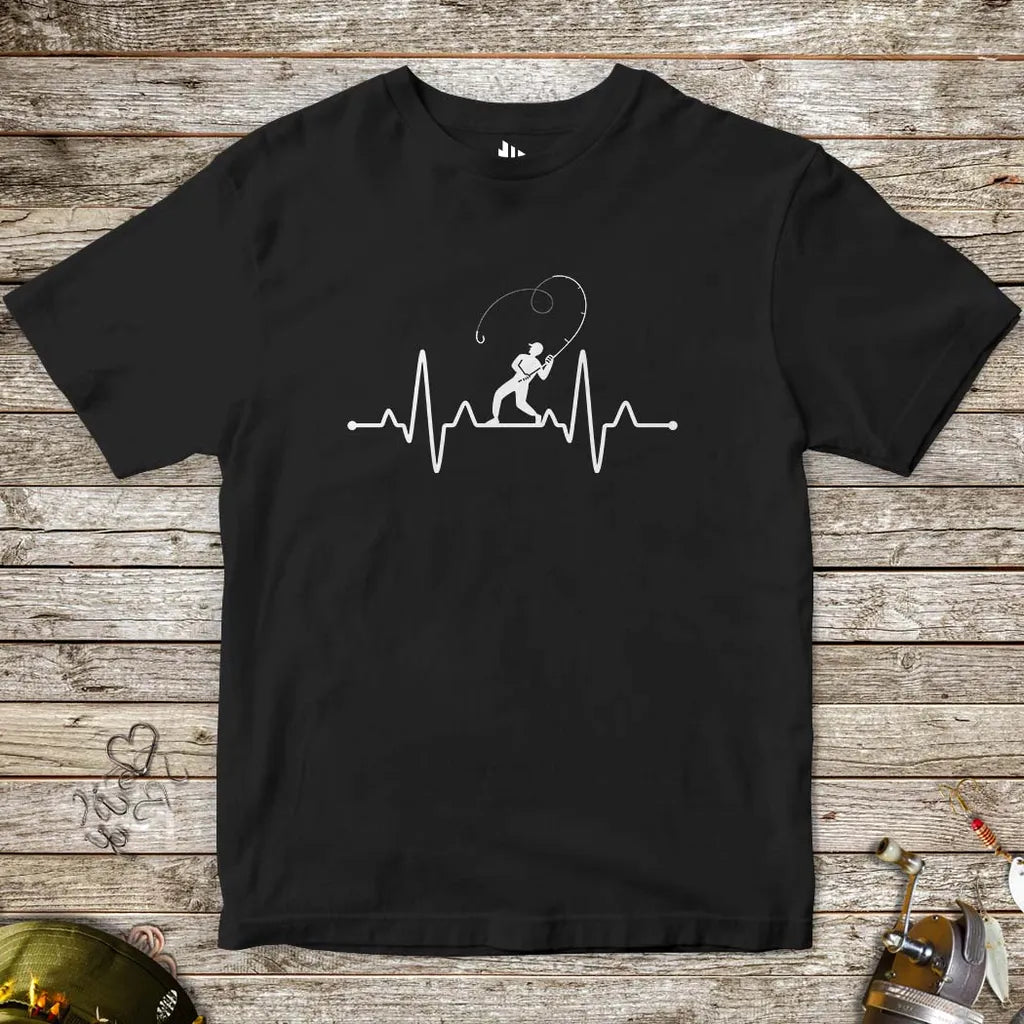 Fisherman's Heart Line Tee for Kids Black Kids T-Shirt