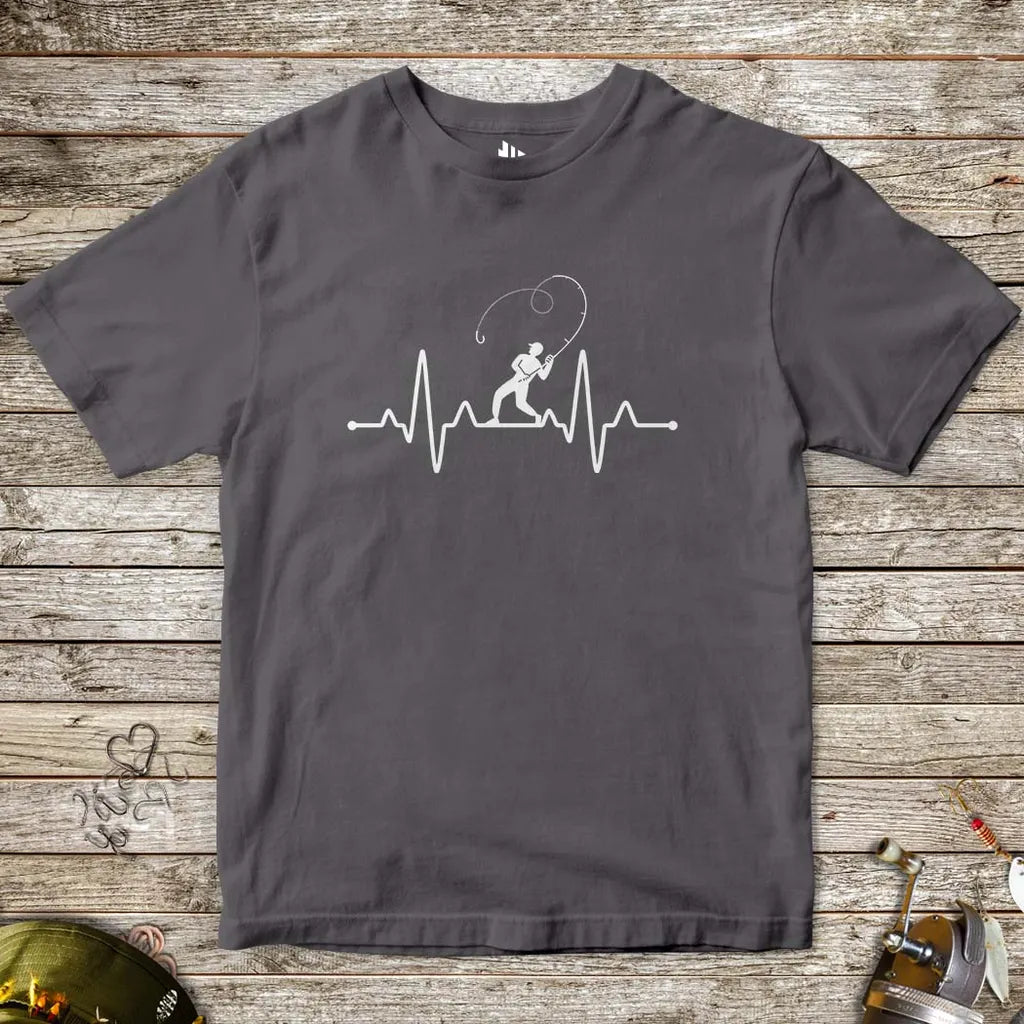 Fisherman's Heart Line Tee for Kids Charcoal Kids T-Shirt