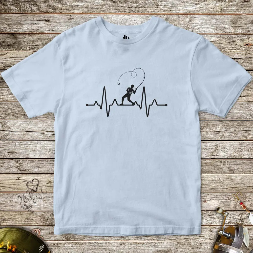 Fisherman's Heart Line Tee for Kids Light Blue Kids T-Shirt