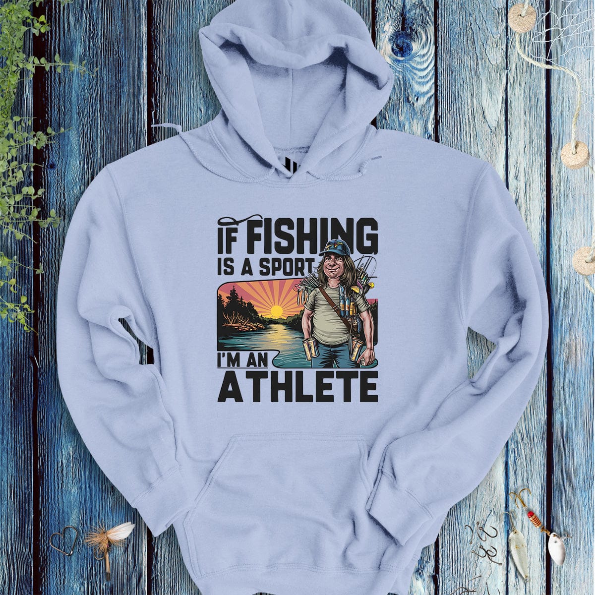 fish-room llc Hoodie Light Blue / S Fishing Athlete Hoodie