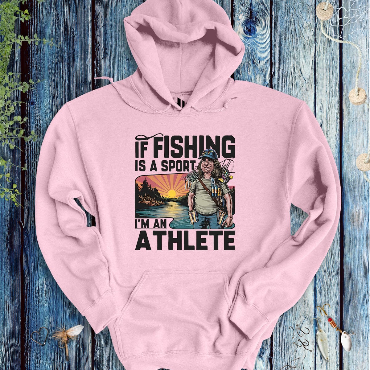 fish-room llc Hoodie Light pink / S Fishing Athlete Hoodie