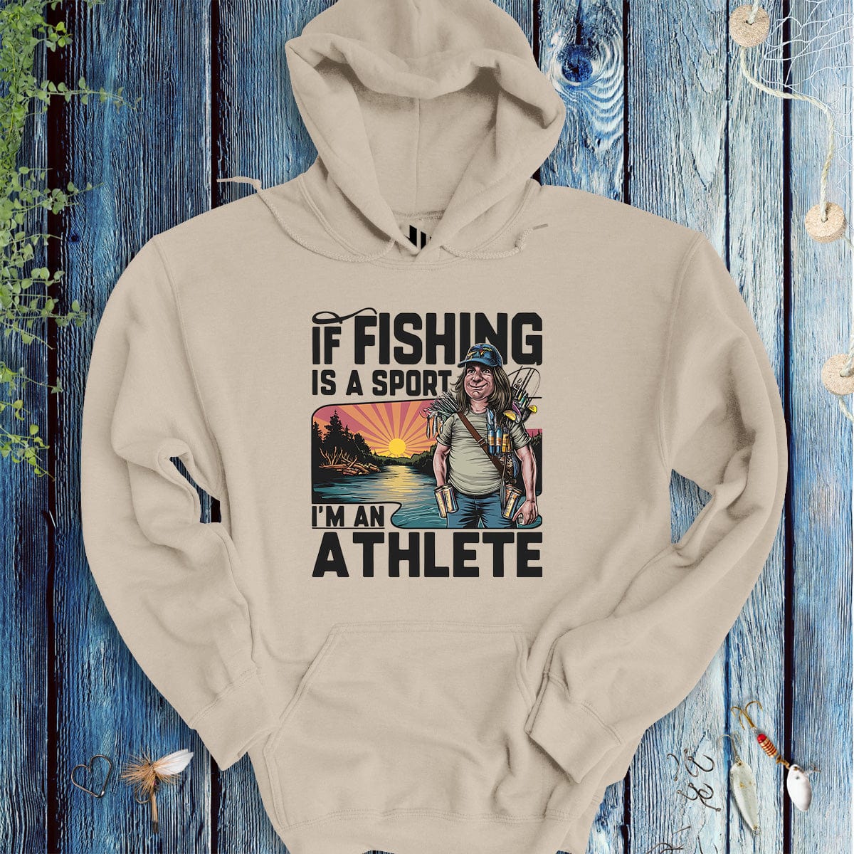 fish-room llc Hoodie Sand / S Fishing Athlete Hoodie