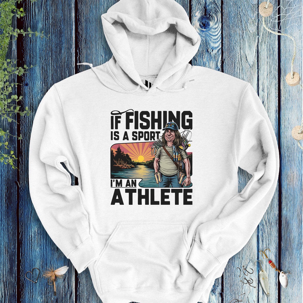 fish-room llc Hoodie White / S Fishing Athlete Hoodie