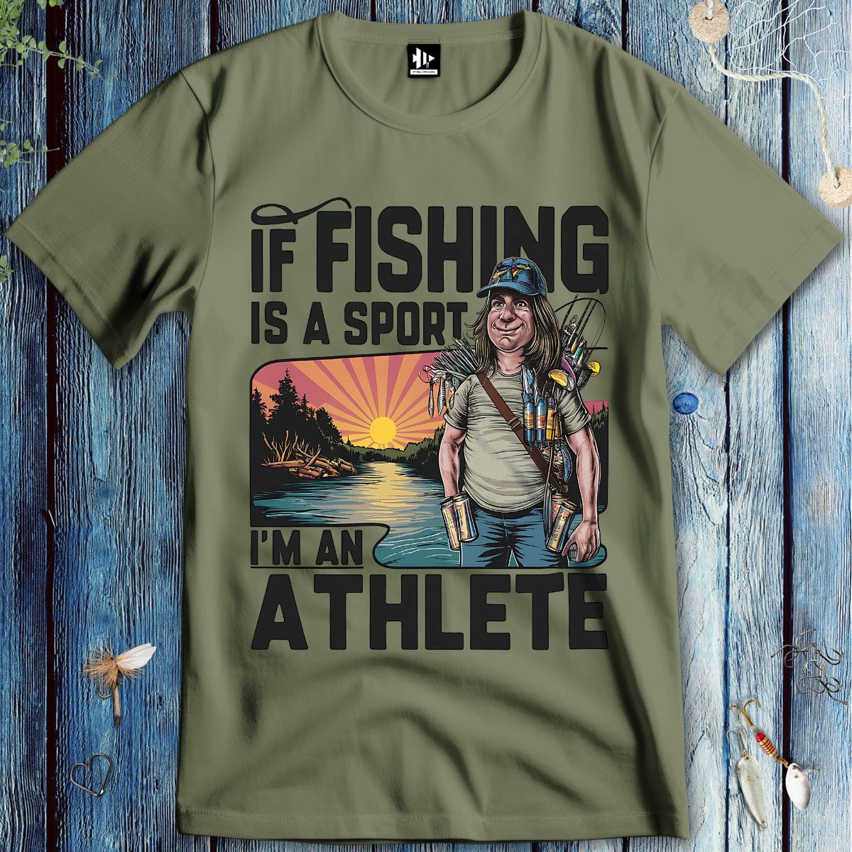 fish-room llc T-Shirt Military Green / S Fishing Athlete T-Shirt