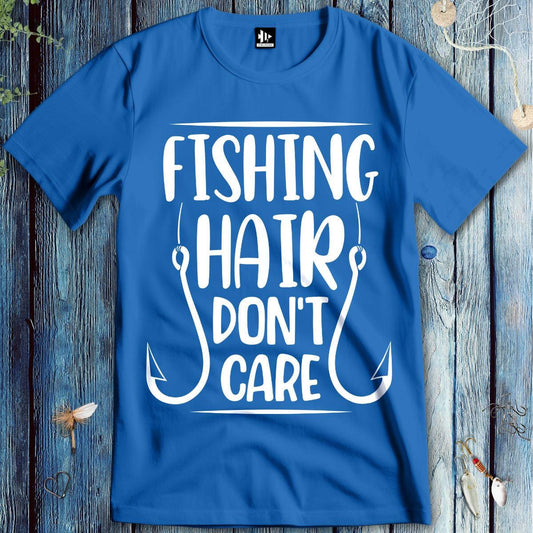 fish-room llc T-Shirt Royal / S Fishing Hair Don't Care T-Shirt