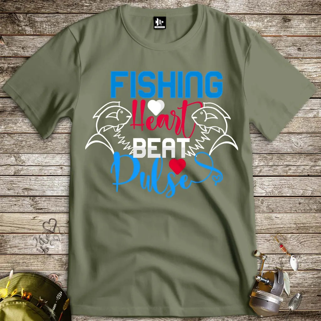 Fishing Heart Beat Pulse Tee - FISH - ROOM LLC