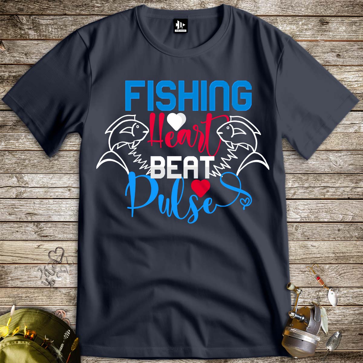 Fishing Heart Beat Pulse Tee - FISH - ROOM LLC