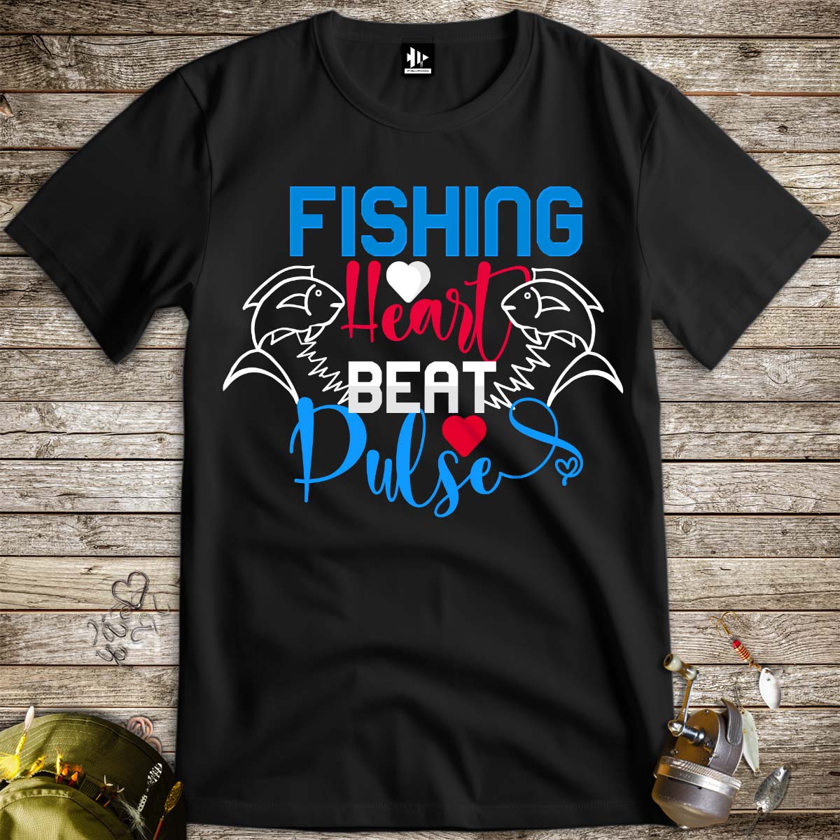 Fishing Heart Beat Pulse Tee - FISH - ROOM LLC