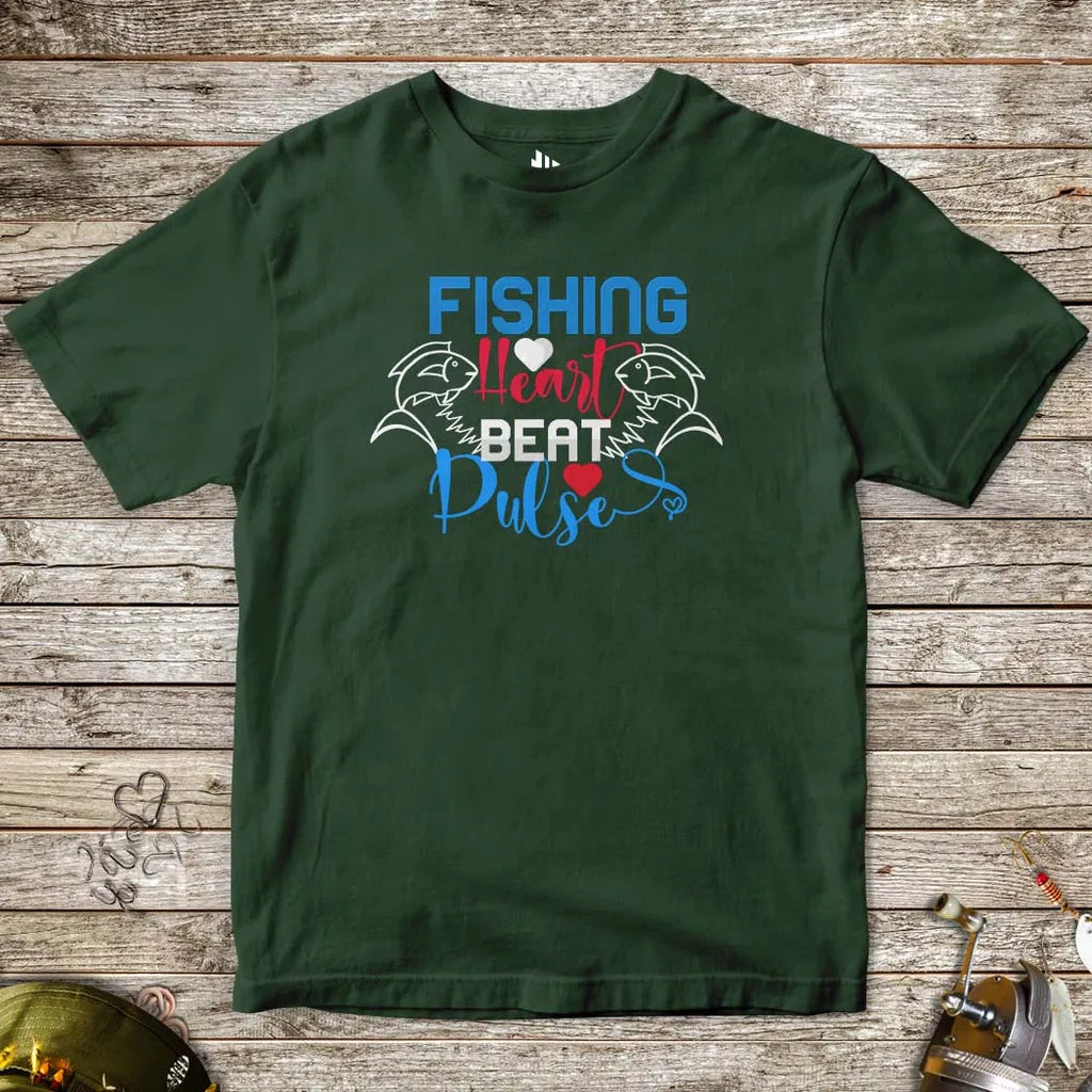 Fishing Heart Beat Pulse Tee for Kids - FISH - ROOM LLC