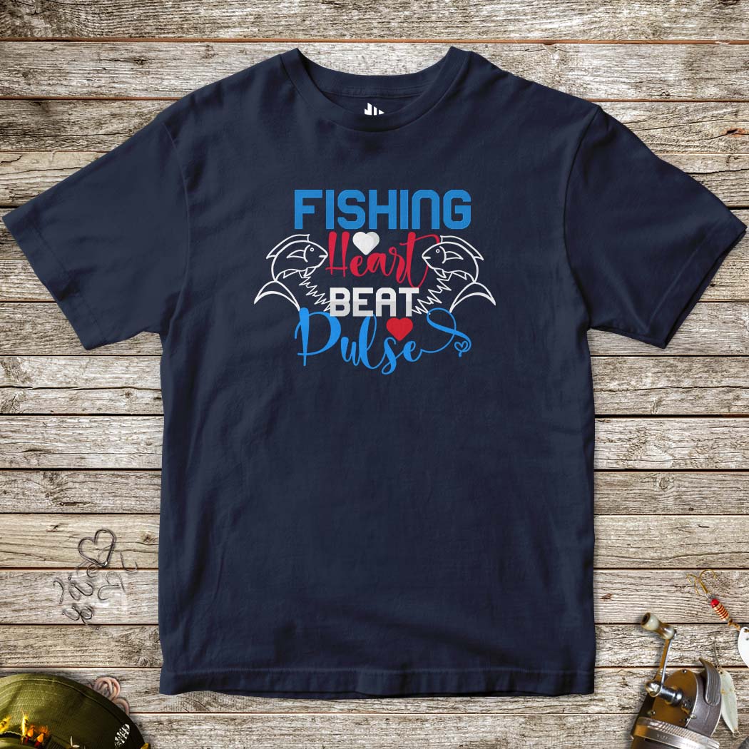 Fishing Heart Beat Pulse Tee for Kids - FISH - ROOM LLC