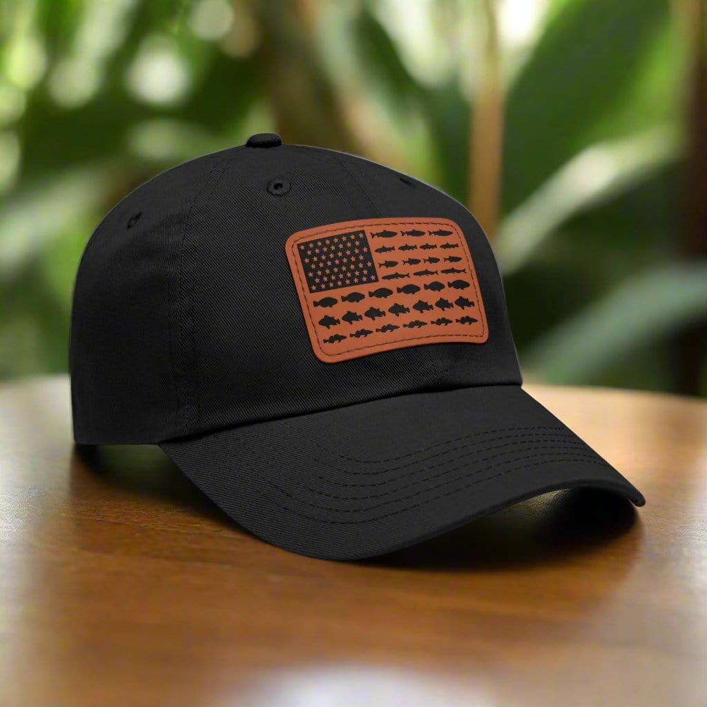 fish-room llc Hats Black / Light Brown / Rectangle / One size Fishing in the USA Dad Hat