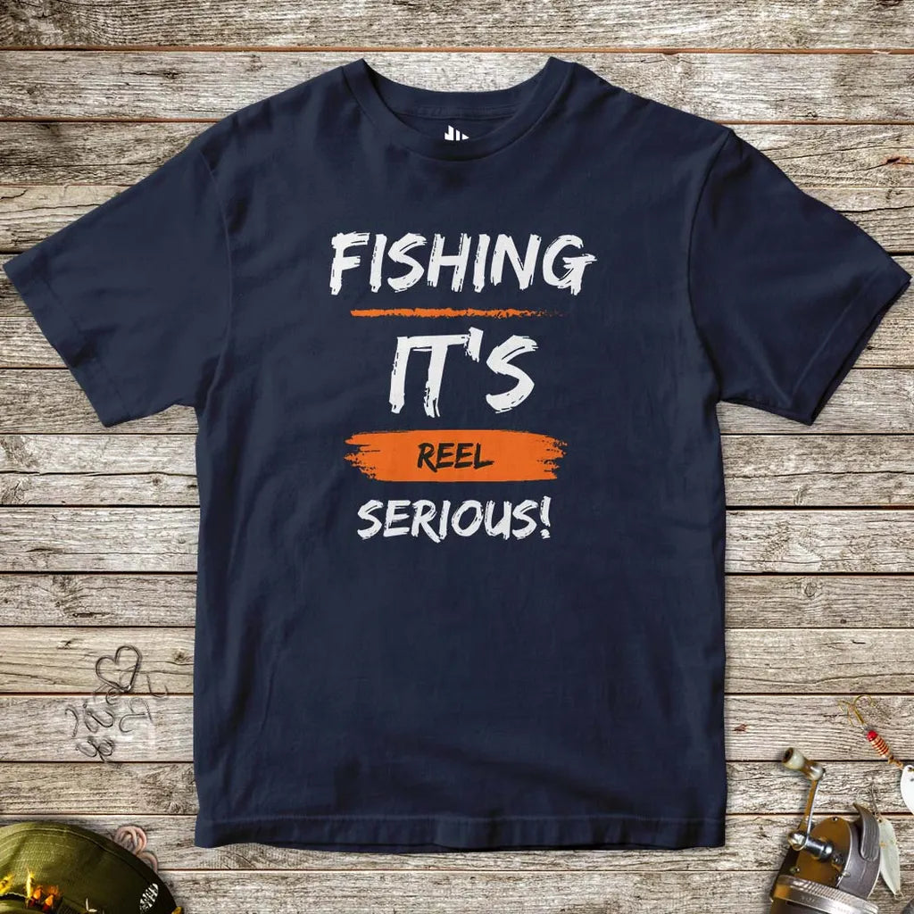 Navy, Fishing, it's reel serious! Tee for Kids – fish-room