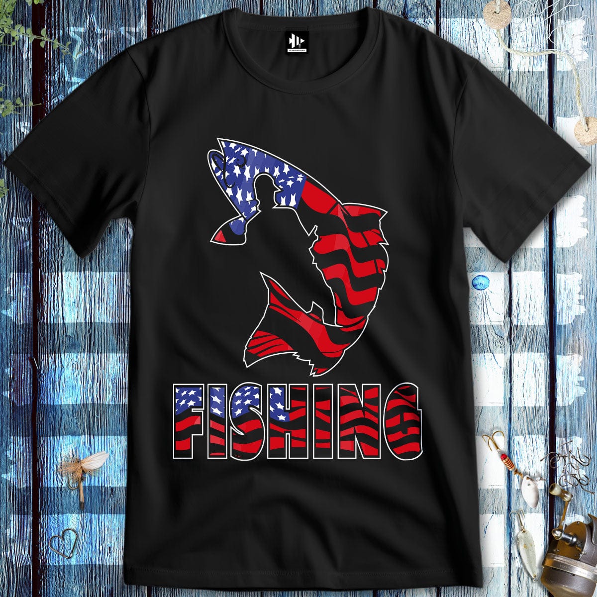 fish-room llc T-Shirt Black / S Fishing USA T-Shirt