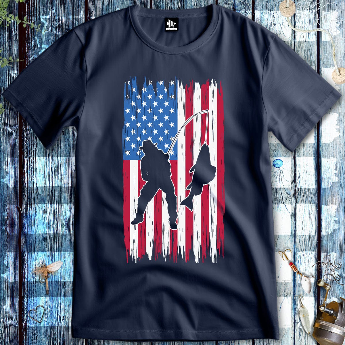 fish-room llc T-Shirt Navy / S Fishing USA T-Shirt