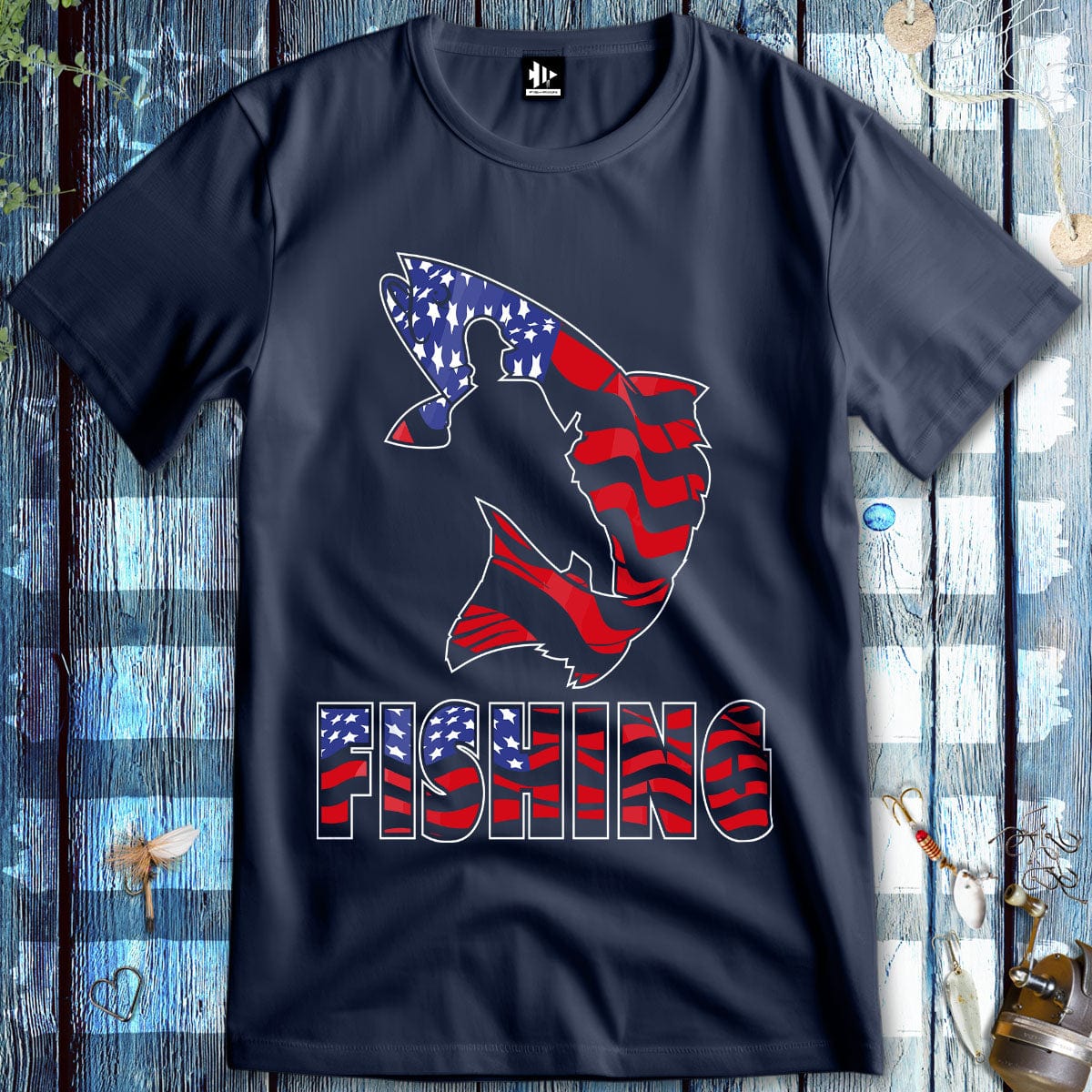 fish-room llc T-Shirt Navy / S Fishing USA T-Shirt