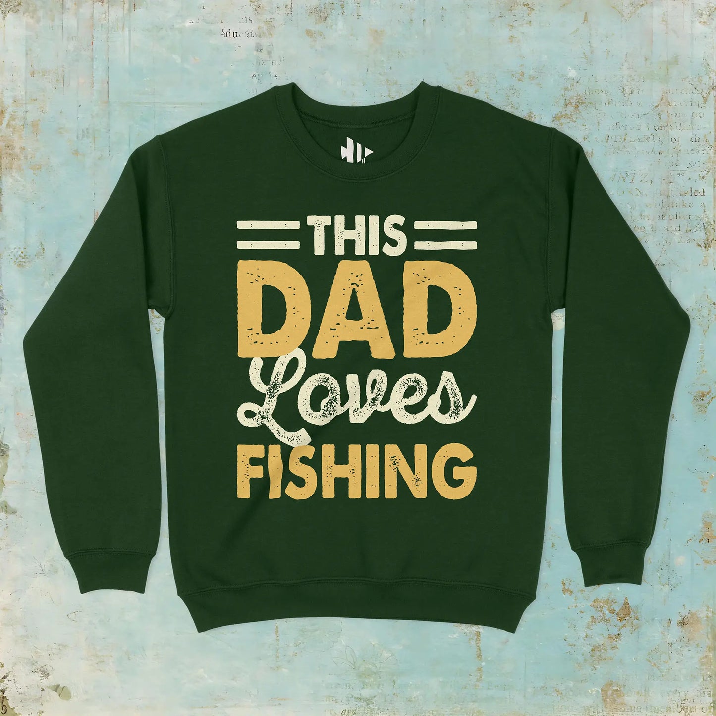 Forest Green, This Dad Loves Fishing Crewneck Sweatshirt – fish-room