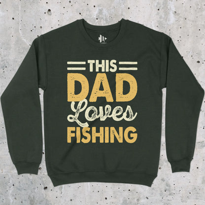 Forest Green, This Dad Loves Fishing Crewneck Sweatshirt – fish-room
