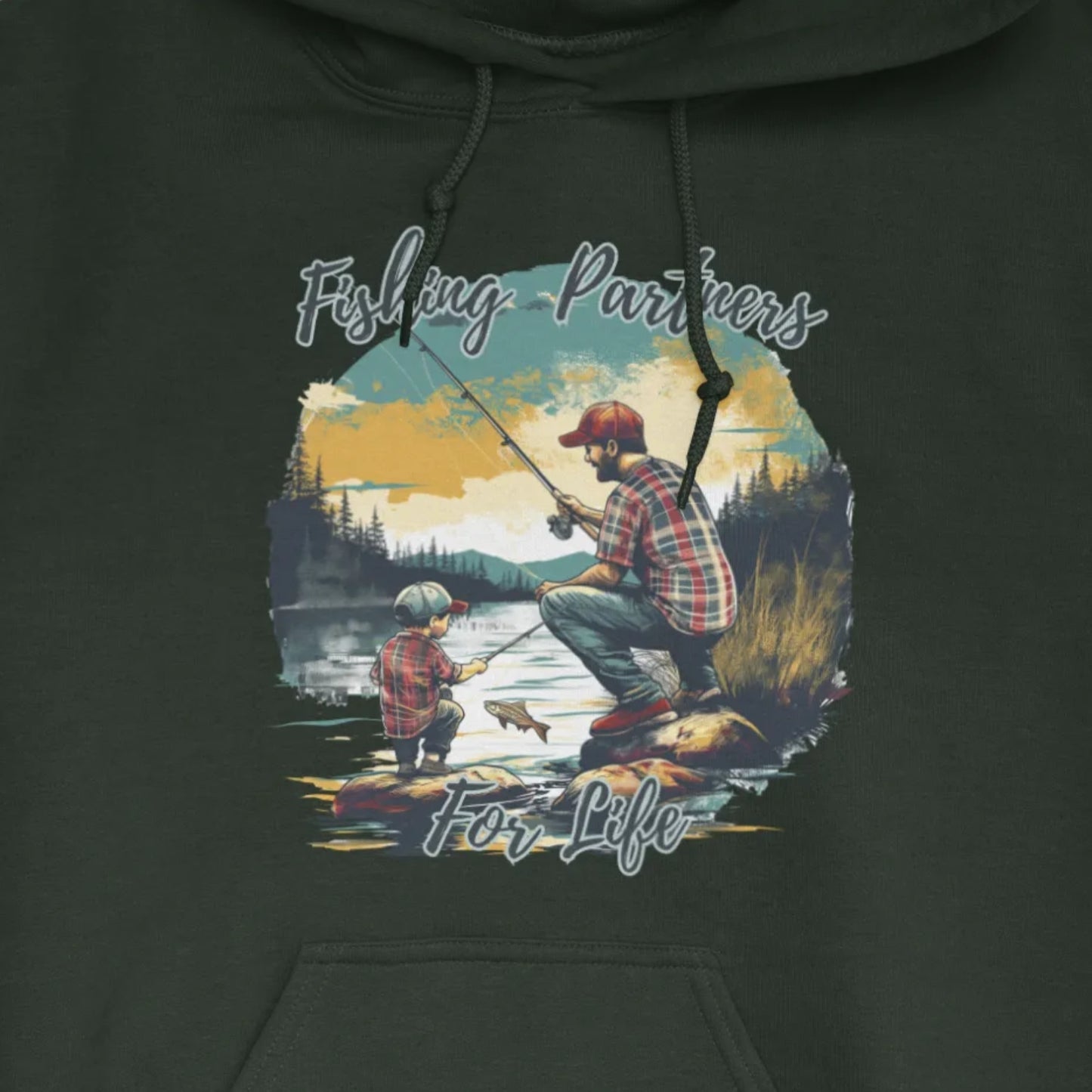 Forest Green, Fishing Partners for Life Hoodie – fish-room