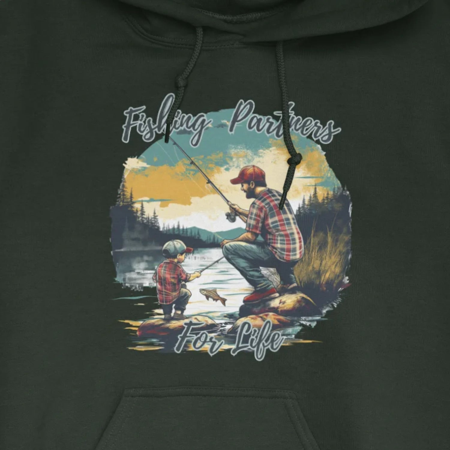 Forest Green, Fishing Partners for Life Hoodie – fish-room