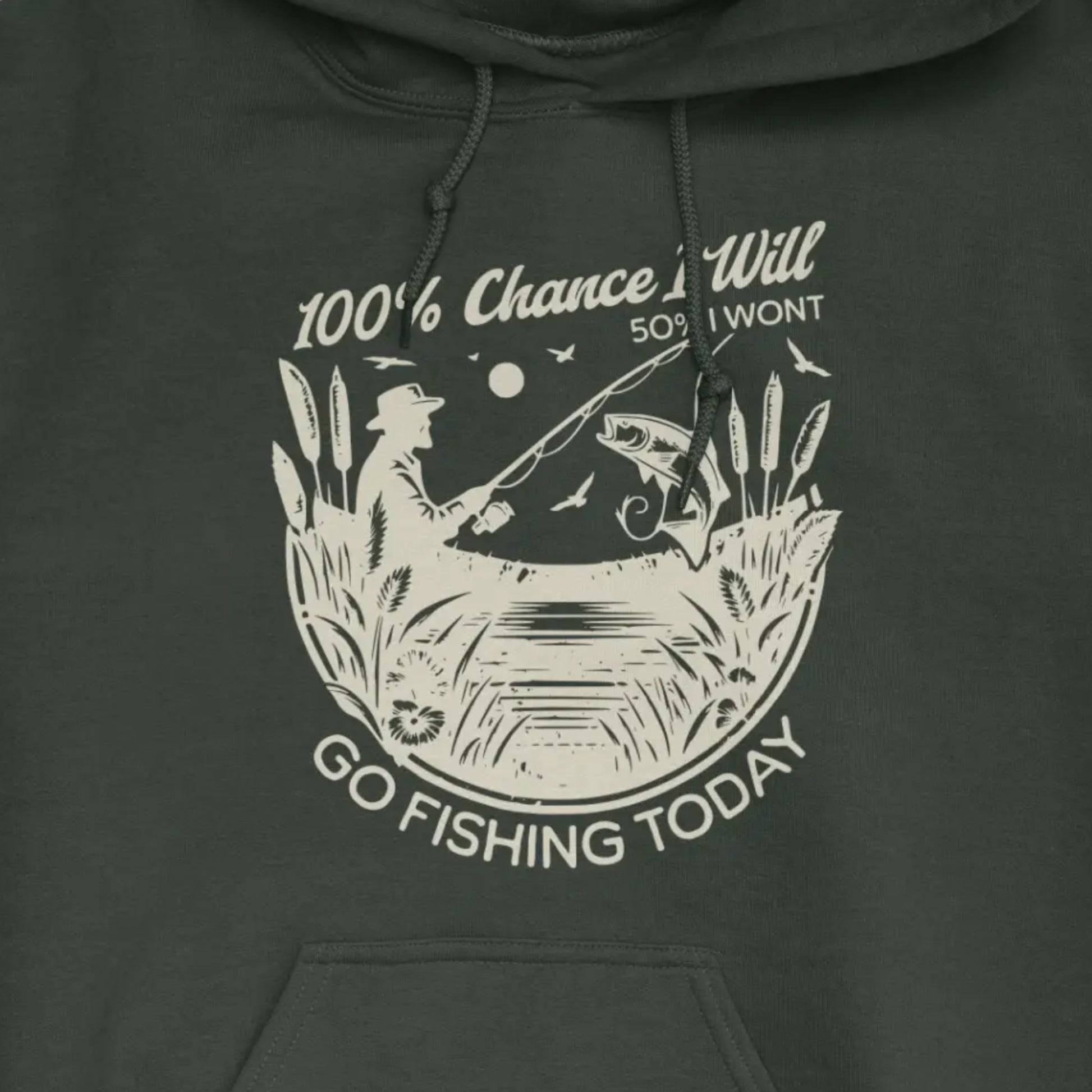 Forest Green, 100% Fishing Day Hoodie – fish-room