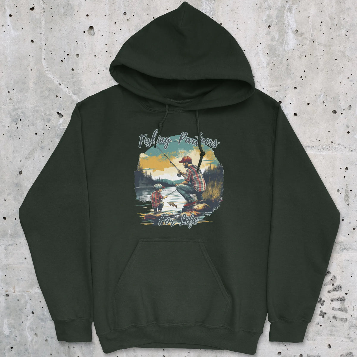 Forest Green, Fishing Partners for Life Hoodie – fish-room