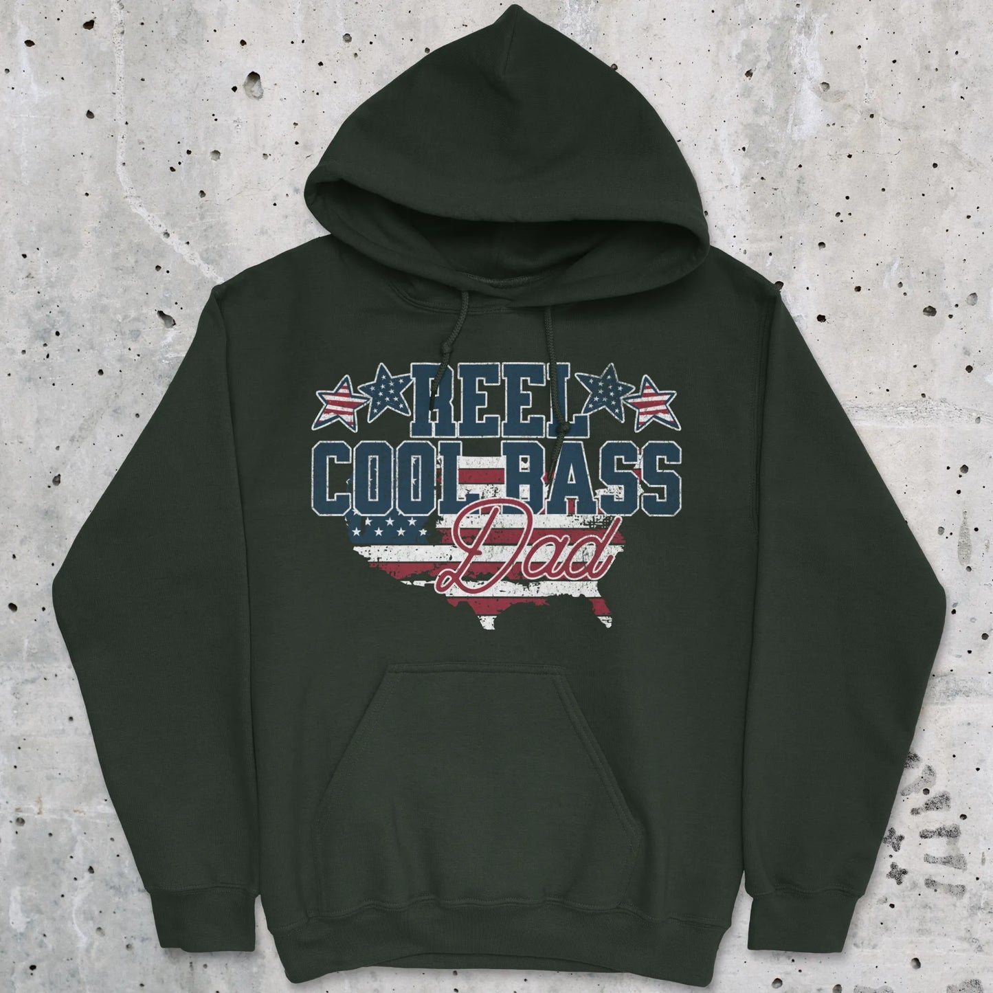 Forest Green, Reel Cool Bass Dad Hoodie – fish-room