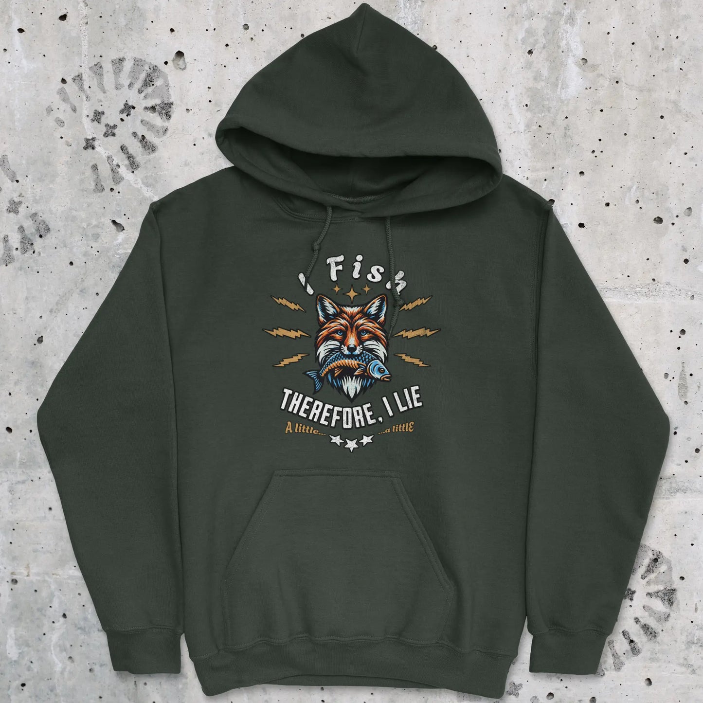 Forest Green, I Fish, Therefore I Lie... A Little Hoodie – fish-room