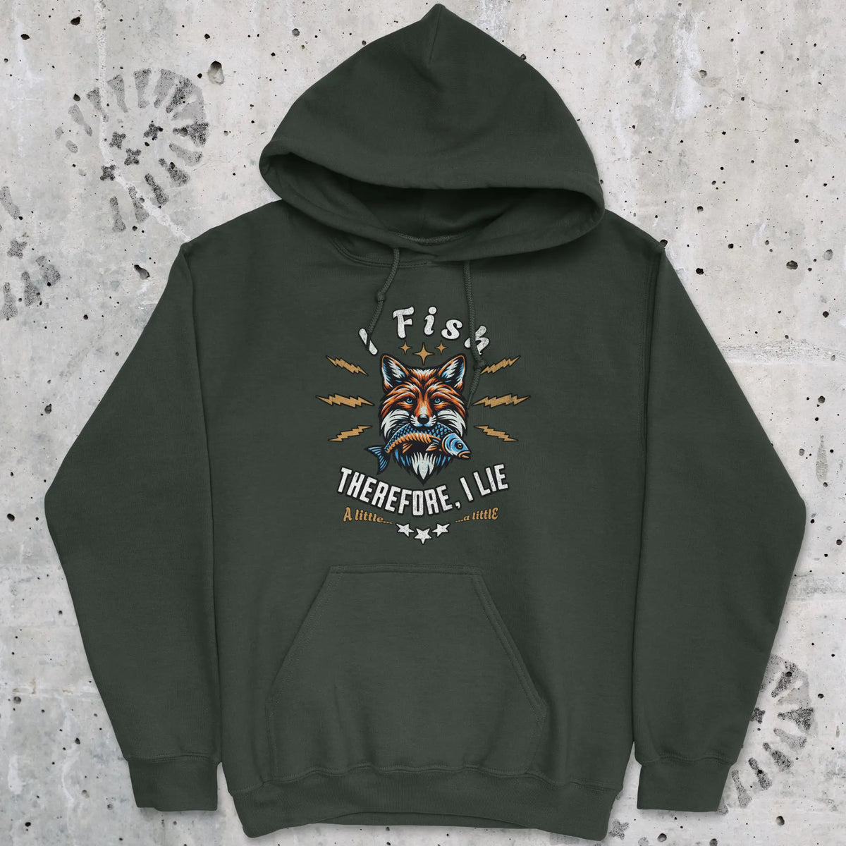 Forest Green, I Fish, Therefore I Lie... A Little Hoodie – fish-room