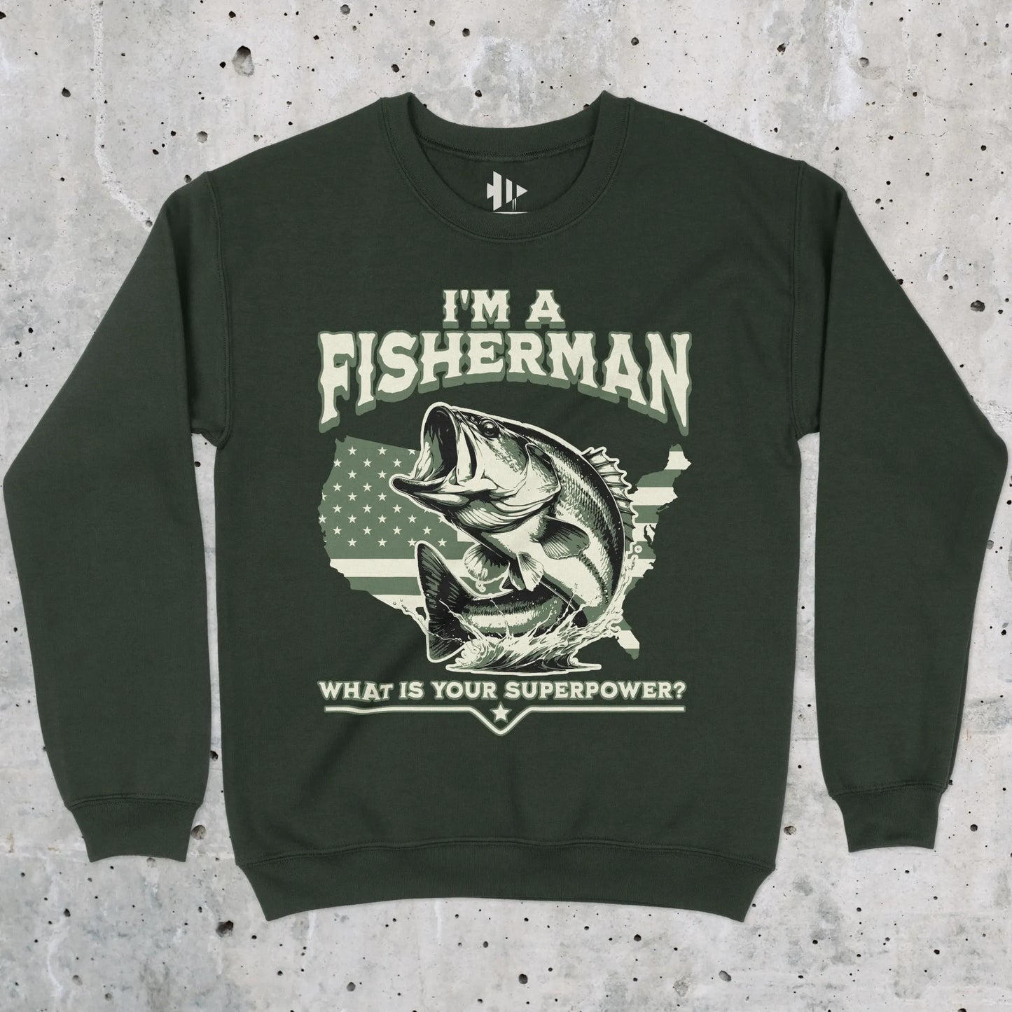 Forest Green, Fisherman Superpower Sweatshirt – fish-room