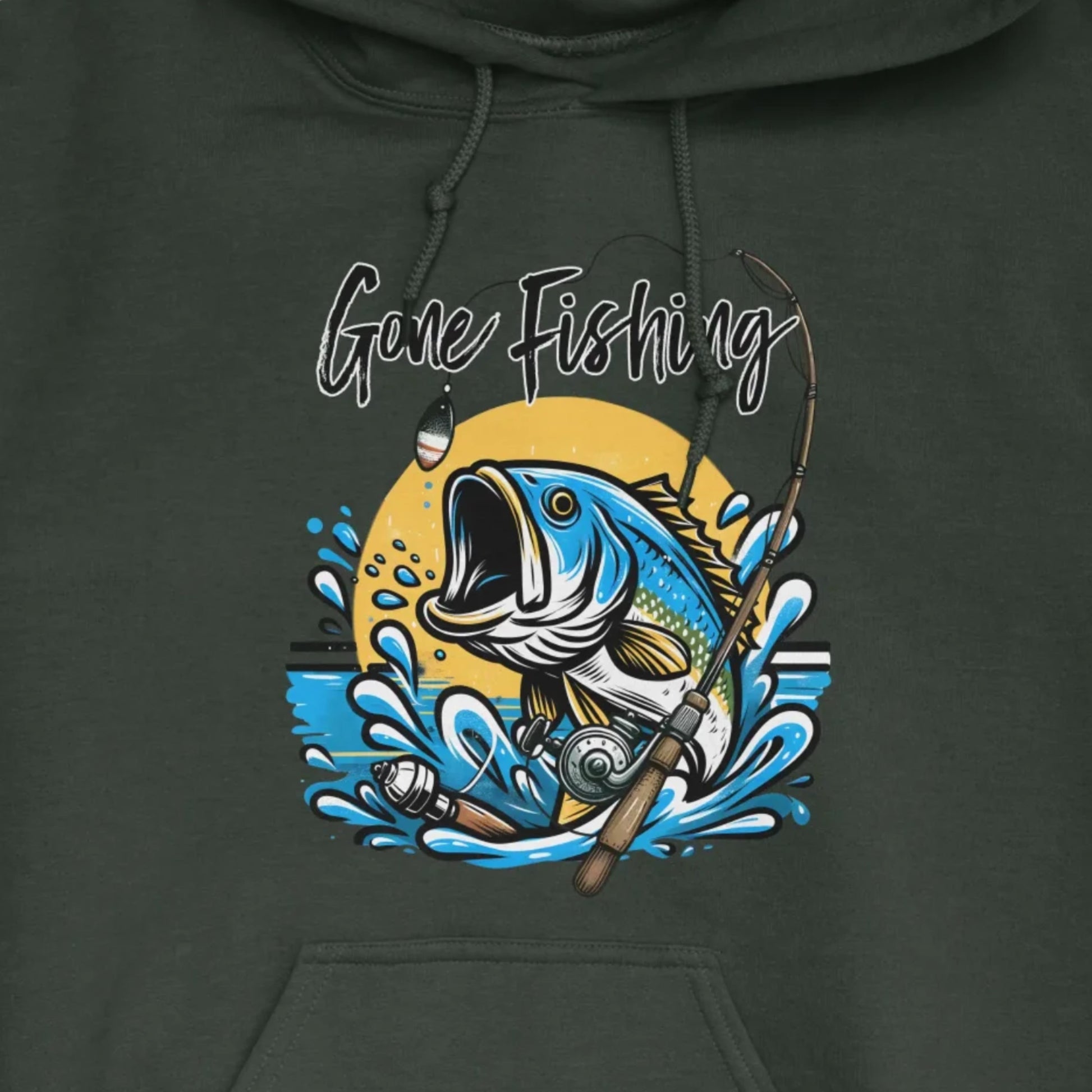Forest Green, Gone Fishing Hoodie – fish-room