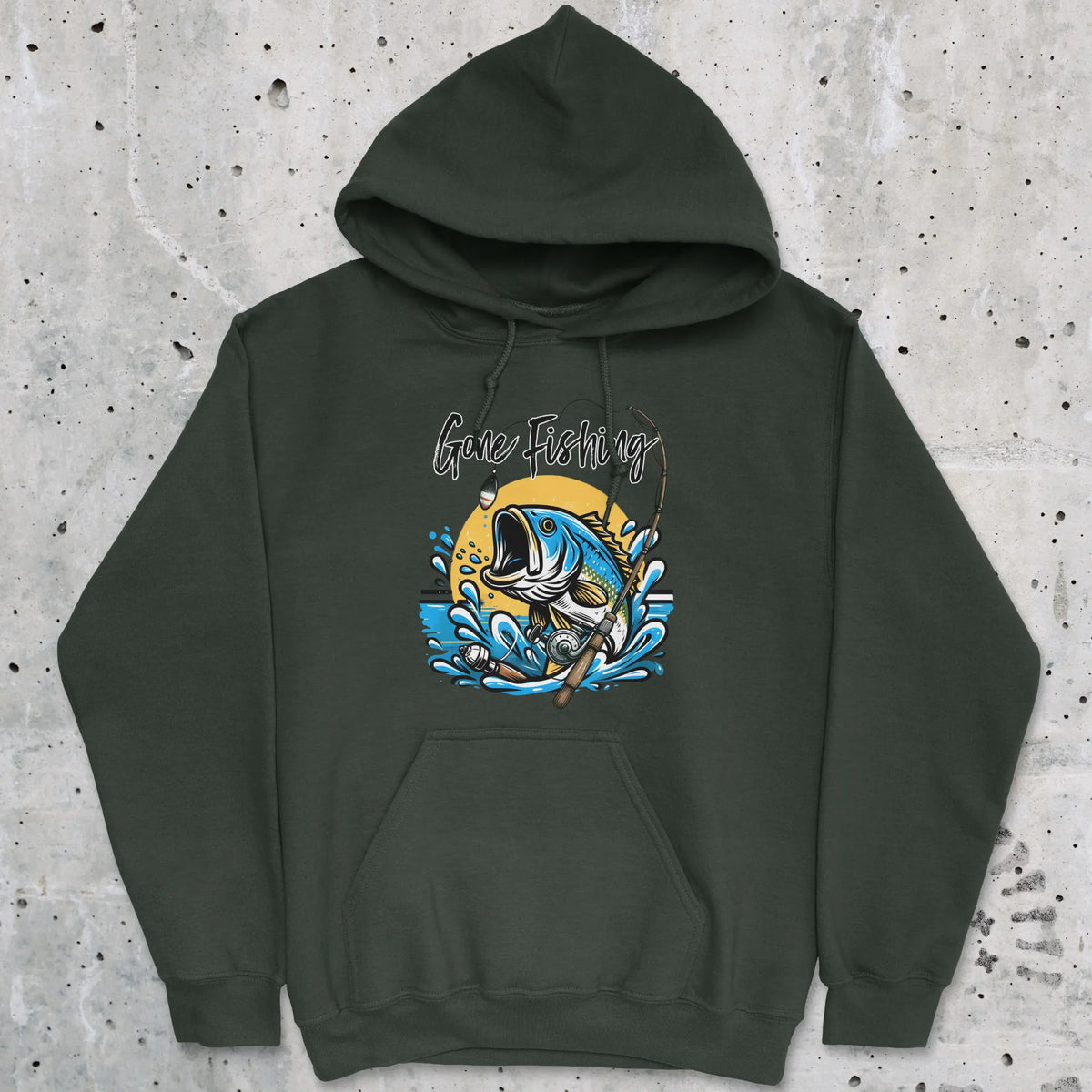 Forest Green, Gone Fishing Hoodie – fish-room