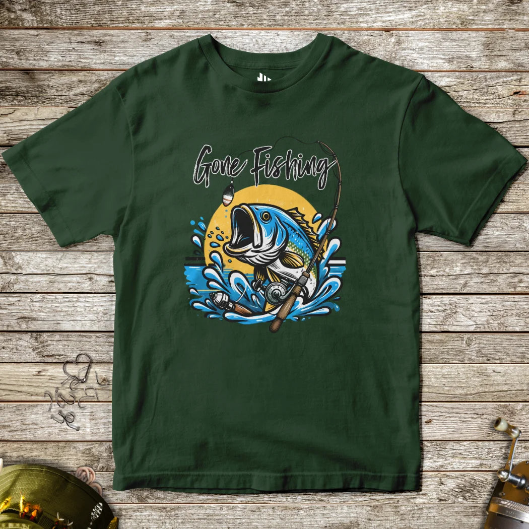 Forest Green, Gone Fishing Tee for Kids – fish-room