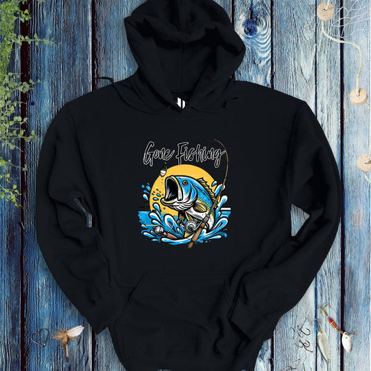 fish-room llc Hoodie Black / S Gone Fishing Hoodie