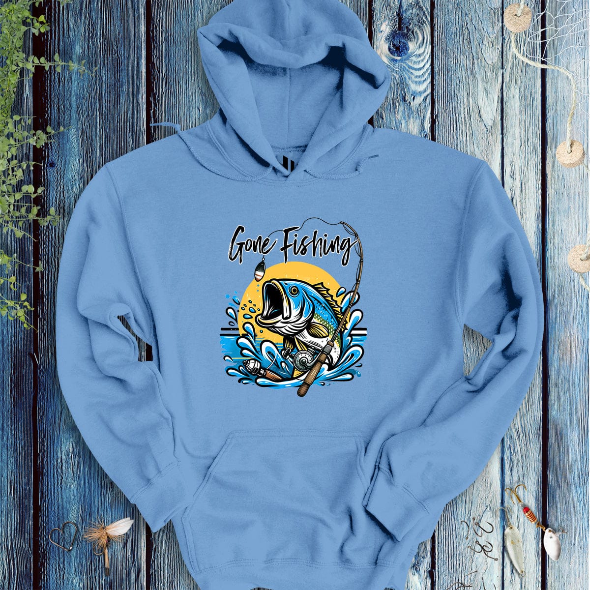 fish-room llc Hoodie Carolina blue / S Gone Fishing Hoodie