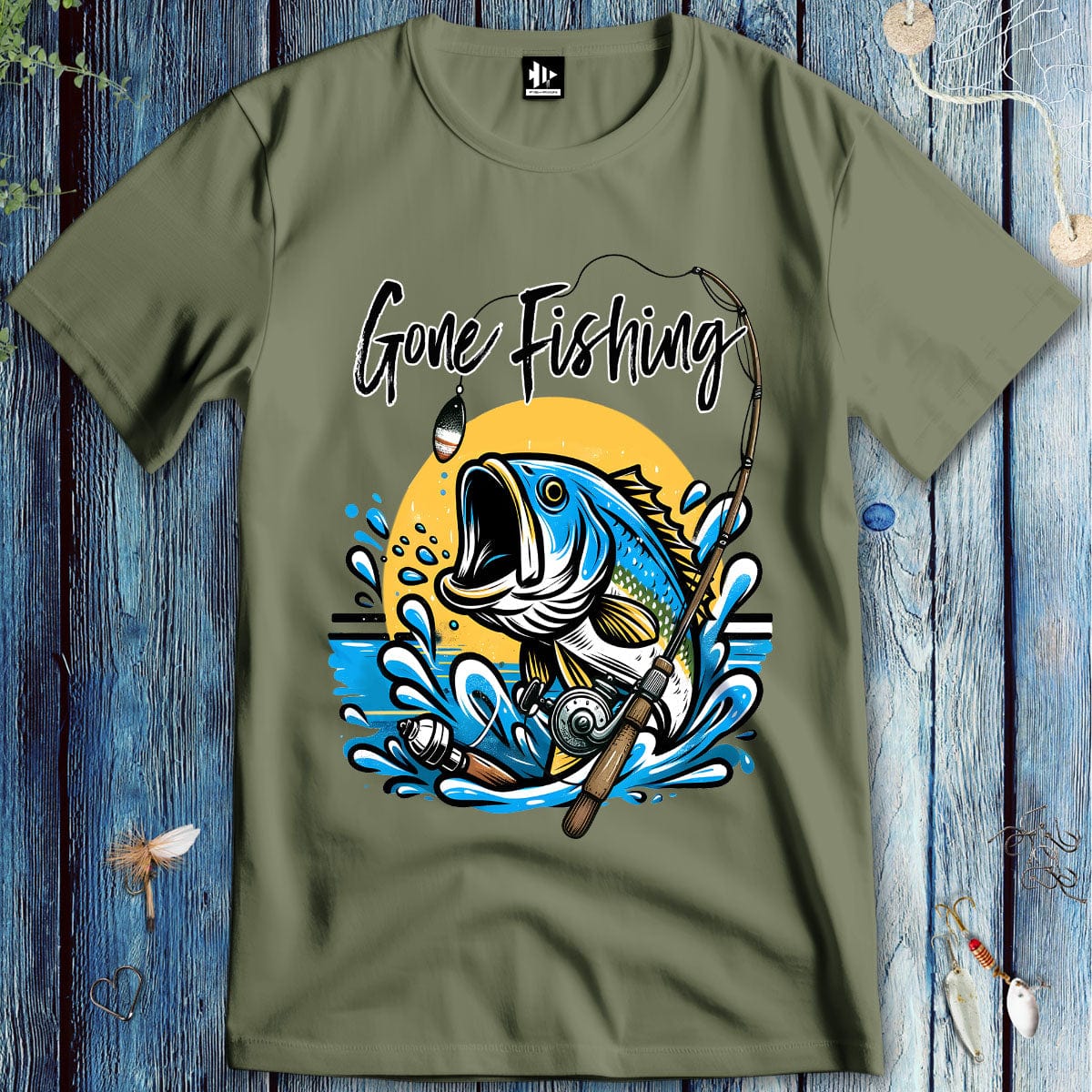 fish-room llc T-Shirt Military Green / S Gone Fishing T-Shirt