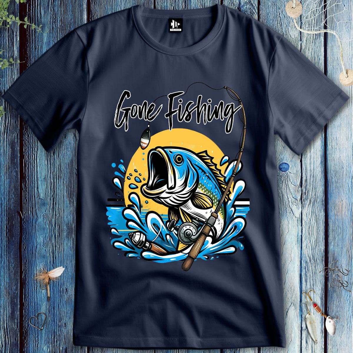 fish-room llc T-Shirt Navy / S Gone Fishing T-Shirt