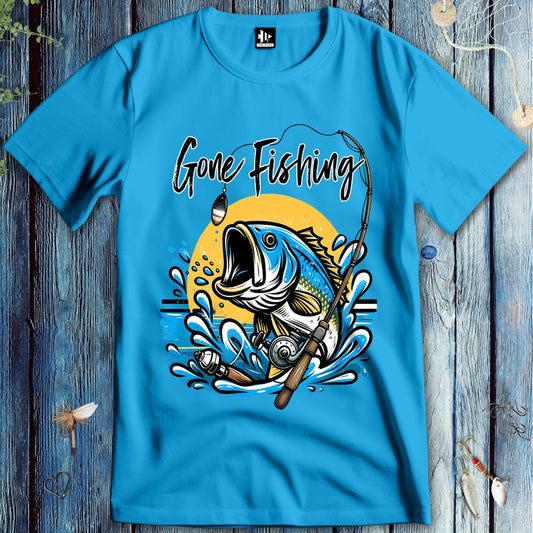 fish-room llc T-Shirt Sapphire / S Gone Fishing T-Shirt