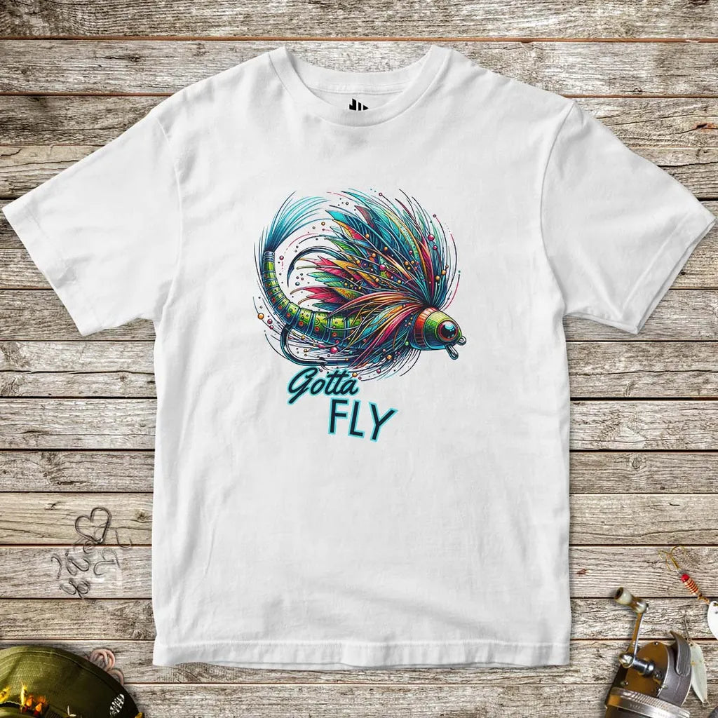 White, Gotta Fly Tee for Kids – fish-room