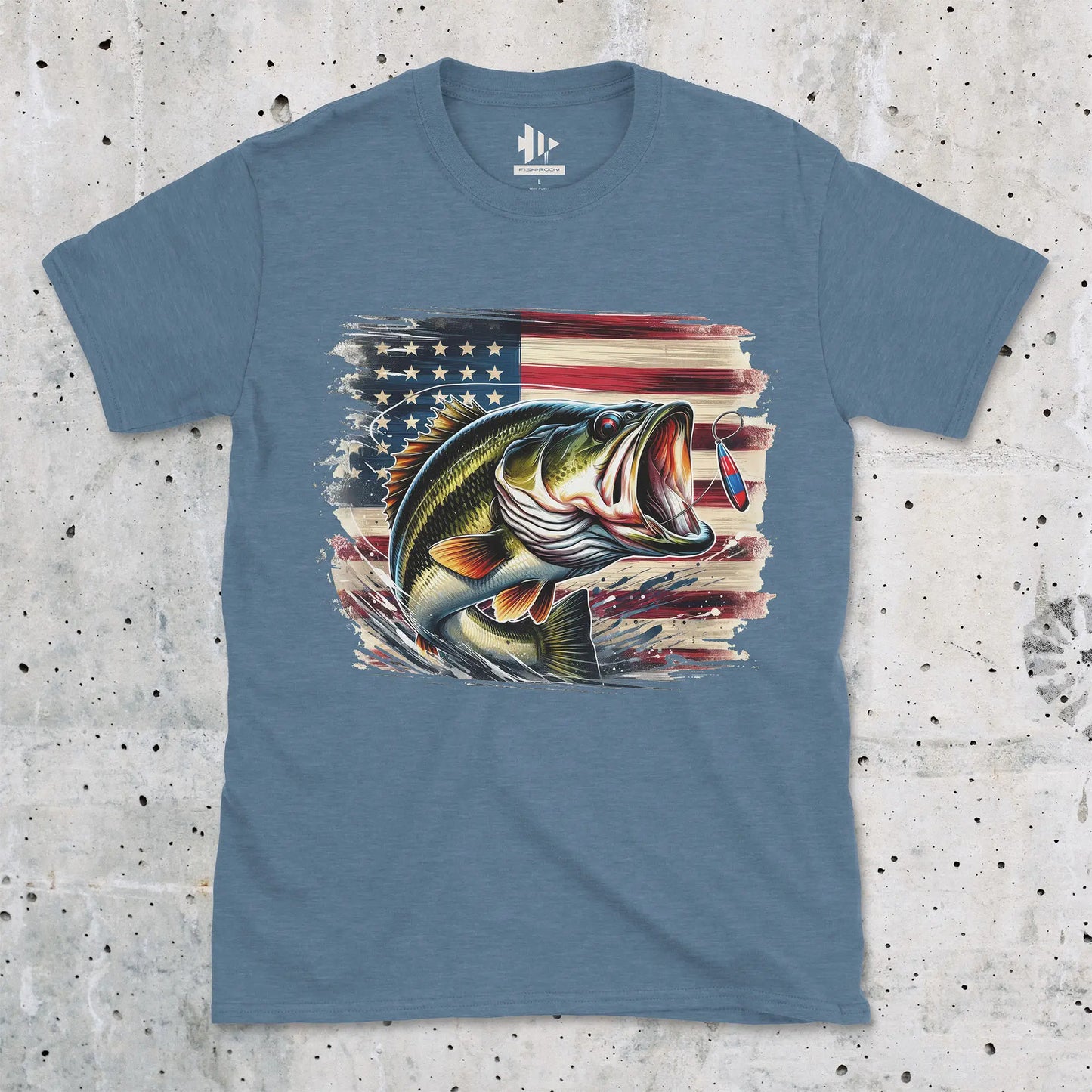 American Bass Tee Heather Indigo T-Shirt